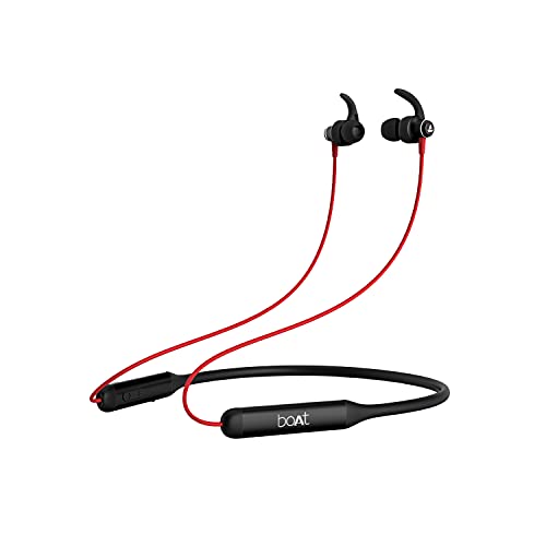 boAt Rockerz 335 Bluetooth Neckband with Qualcomm aptX & CVC, Upto 30 Hours Playback, ASAP Charge, Signature Sound, IPX5 and BTv5.0(Red)
