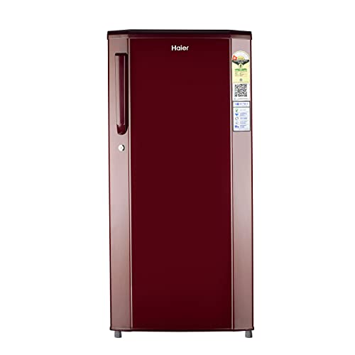 Haier 165L 1 Star Direct Cool Single Door Refrigerator (HED-171RS-P, Red Steel)