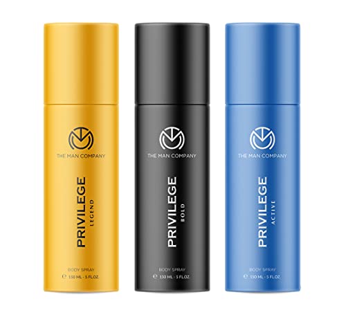 The Man Company Privilege Deodorants for Men – Active, Bold & Legend, Premium Long Lasting Fragrance, Everyday Use Deo Trio Pack (150ml* 3)