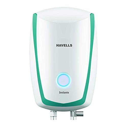 Havells Instanio 10 L Storage Water Heater, ABS Body, 2000 Watt, With Free Flexi Pipe and Free Installation, Warranty: 7 Year on Inner Container; 4 Year on Heating Element; 2 Year Compre (White Blue)