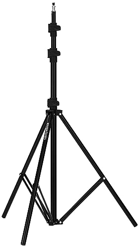 Amazon Basics Adjustable Tripod Stand for Ring Light, Reflector, Flash Unit, Diffuser, Portrait, Softbox, Studio Lighting (Mild Steel, 9 Feet)