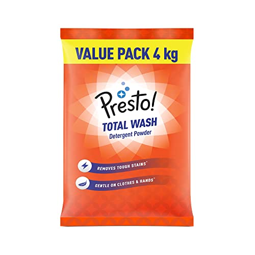 Amazon Brand – Presto! Total Wash Detergent Powder 4 Kg Value Pack