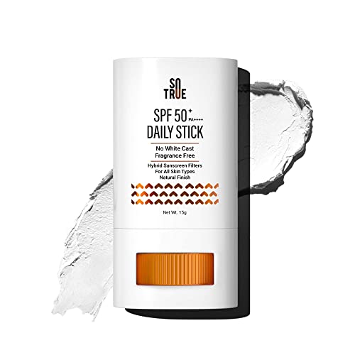 Sotrue Spf 50+ Daily Sunscreen Stick 15G | Lightweight, Water Resistant | No White Cast | Broad Spectrum Pa++++ | Non Sticky With Dewy Finish | Mess Free Sun Protection | Suitable For Face & Body
