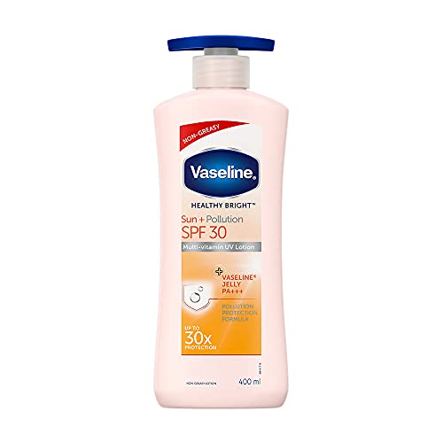 Vaseline Healthy Bright Sun Protection Body Lotion Spf 30 400 Ml, Daily Moisturizer For Dry Skin, Gives Non-Greasy Glowing Skin – For Men & Women