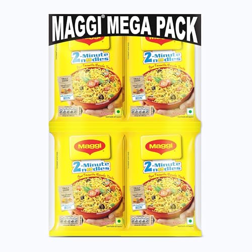 Maggi 2-Minute Instant Noodles, Masala Noodles With Goodness Of Iron, Made With Choicest Quality Spices, Favourite Masala Taste, 70G ( Pack Of 12 )