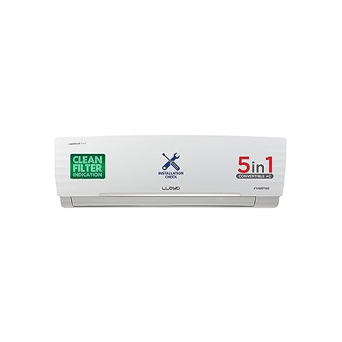 Lloyd 1.5 Ton 3 Star Inverter Split Ac (5 In 1 Convertible, 100% Copper, Anti-Viral + Pm 2.5 Filter, 2023 Model, White With Chrome Deco Strip, Gls18I3Fwaev)