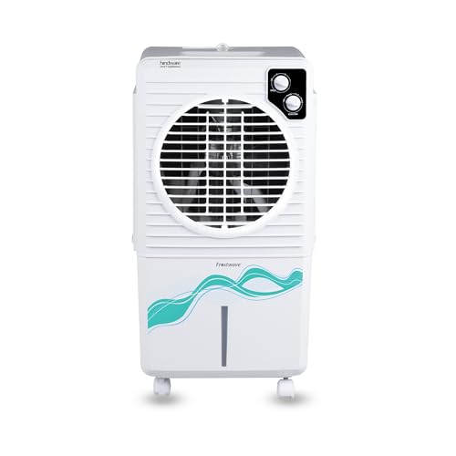 Havells Koolmate 40 L Personal Air Cooler for Home| Powerful Air-Delivery| With Fan & 3 Side Bacteria Shield Honeycomb Pads |Ice Chamber|Fully collapsible louvers|Front wheels with brakes(White Grey)