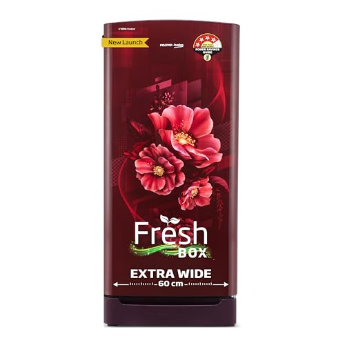 Voltas Beko, A Tata Product 183 L 4 Star Direct Cool Single Door Refrigerator (Rdc215B/W0Bwr0M0B00Go, Bonita Wine, Fresh Box Technology, With Base Drawer)