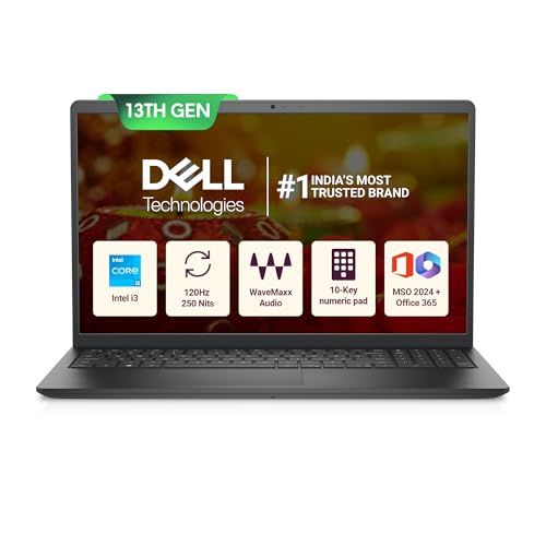 Dell Vostro, Intel Core I3 13Th Gen – 1305U, 16Gb Ddr4 Ram, 512Gb, Fhd 15.6″/39.6 Cm, Windows 11, Office H&S 2024, Carbon Grey, 1.66Kg, 120Hz 250 Nits Narrow Border Display, Intel Uhd Graphics Laptop