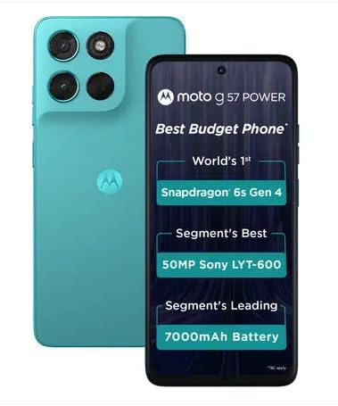 Motorola G57 Power 5G (Fluidity, 8Gb Ram, 128Gb Storage)| Snapdragon 6S Gen 4 Processor | 6.72″ Fhd+ Display | 50Mp Lyt-600 + 8Mp Ultrawide | 8Mp Selfie Camera | 7000Mah Battery, 33W Turbopower | Ip64