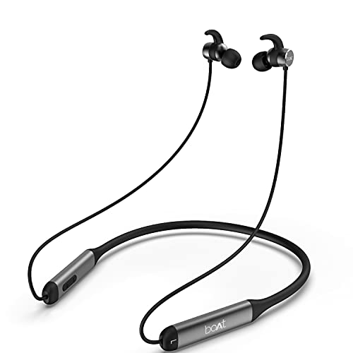 Boat Rockerz 330 In Ear Bluetooth Neckband With Upto 30 Hours Playtime, Asap Charge, Signature Sound, Dual Pairing & Ipx5 With Mic (Active Black)