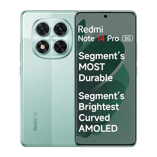 Redmi Note 14 Pro 5G Ivy Green 8Gb Ram 128Gb Storage |50 Mp Sony Camera Setup|Corning Gorilla Glass Victus 2 | 1.5K 3D Curved Amoled | Mediatek Dimensity 7300- Ultra