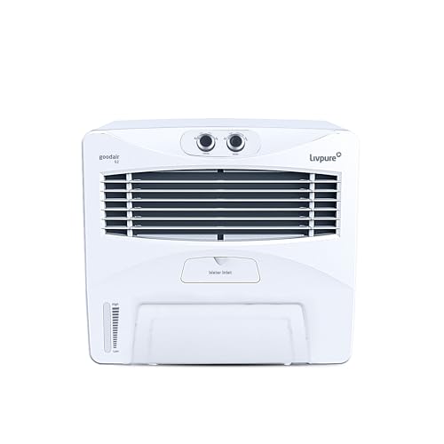 Livpure Goodair Window 52L Air Cooler | 188 Sq. Ft. Area Coverage| 190 Watt Motor With Overload Protection |Inverter Compatible|Woodwool Cooling Pads |2 Yrs Motor Warranty & 1 Yr Comprehensive (White)