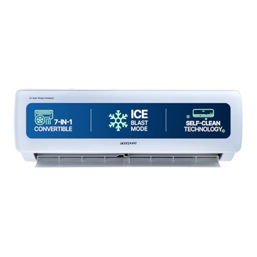Acerpure Chill Neo 1.0 Ton 3 Star, New Star Rated, Ac5Ipg61Tn3W 7 In 1 Convertible Split Ac(Copper, Ice Blast Mode, 4 Way Swing, Cooling @ 58 Degree, White)