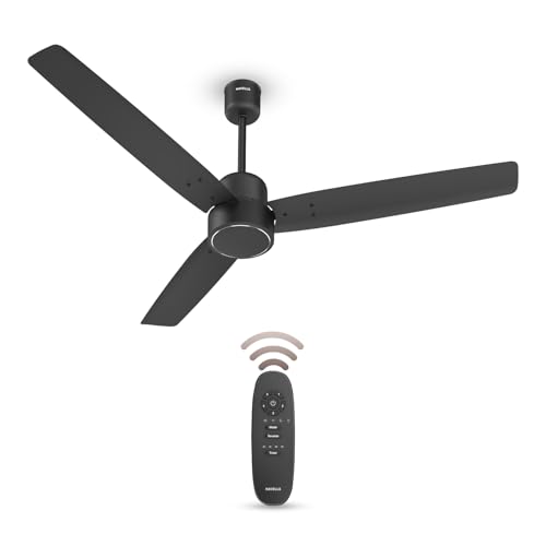 Havells Fab Bldc Ceiling Fan 1200 Mm (Made In India), 380 Rpm, Savings Upto 65%, Reverse Rotation, 4 Modes (Boost,Sleep,Breeze,Mop), Low Wattage 30 W, Low Noise, Air Flow:235 Cmm, 3Y Warranty, Black