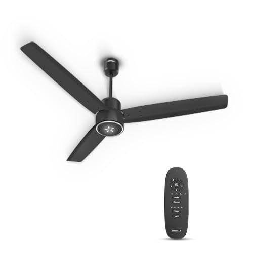 Havells Epic Signia Bldc Ceiling Fan 1200Mm, 5 Star, Led Speed Indicator, 380 Rpm, Up To 65% Savings, Reverse Rotation,4 Speed Modes, Low Wattage 30W, Low Noise, Air Flow:225 Cmm, Black