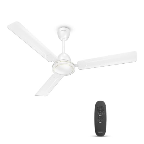 Havells 1200Mm Ambrose Dx Bldc Motor Ceiling Fan For Home | Remote Controlled, High Air Delivery Fan | 5 Star Rated, Upto 60% Energy Saving| Power: 380 Rpm| 2 Year Warranty | (Pack Of 1, White)