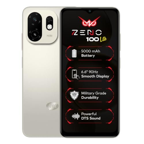 Zeno 100 Pro | 3Gb Ram + 5Gb Virtual Ram, 64Gb Storage | 5000Mah Battery | Unisoc Octa-Core Processor | Dts Sound | Military Grade Protection | 6.6″ 90Hz Hd+ Display | Android 15 Go | Cloud White
