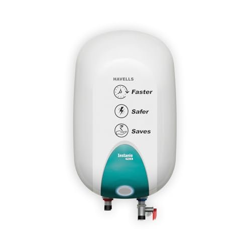 Havells Instanio Prime 25 Litre Storage Water Heater (Geyser) |Temp. Sensing Color Changing Led Indicator | Glass Coated Anti Rust Tank | Warranty: 5 Year On Tank | High Rise Compatible (White Blue)