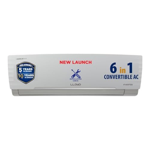 Lloyd 1.5 Ton 3 Star Inverter Split Ac (6 In 1 Convertible, Cools Even At 52°C, Turbo Cool, Anti Corrosion Coating, 100% Copper, White, Gls18I3Fwgsc)