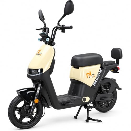 Eox Olo Low Speed Electric Scooter Non Rto With 45Km Mileage, Pastel Yellow & Black Portable Lithium Battery & Charger