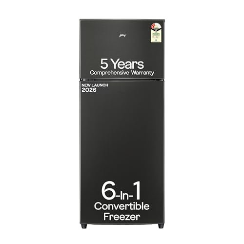 Godrej 272L 2 Star| 5 Years Comprehensive Warranty| New Launch| 6-In-1 Freezer Convertible| 95%+ Food Surface Disinfection| Frost Free Refrigerator (Rf Eon 294Bn Rcif Gp St, Graphite Steel)