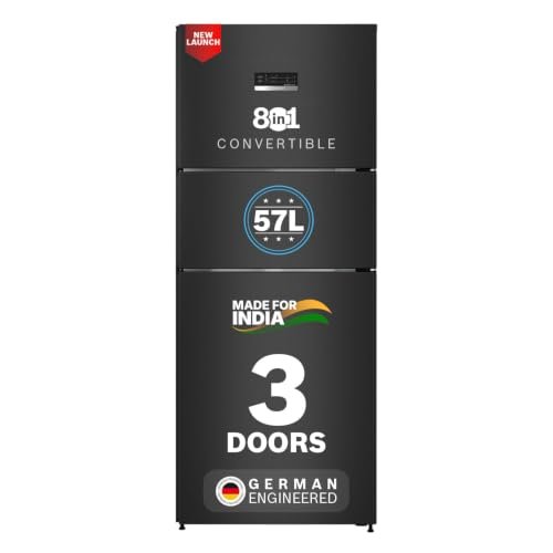 Bosch 302L, 3 Star, Maxflex Convert Frost Free Triple Door Refrigerator | 8-In-1 Convertible Storage Modes|57L Extra Convertible Zone|Cool Extend Up To 18 Hours (Cmc33S33Vi, 2026 Model, Cosmic Steel)