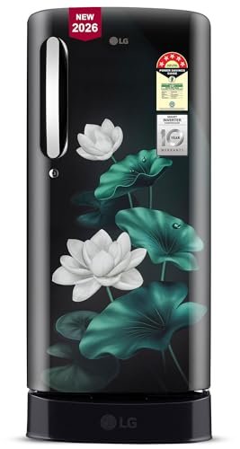 Lg Smart Choice 185 L, 5 Star, Smart Inverter, Direct Cool Single Door Refrigerator (Gld1956Zael, Emerald Lotus, Base Stand With Drawer, Runs On A Home Inverter,Fit Max Chiller Tray, 2026 Model)