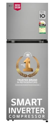 Lg 251 L, 1 Star, Frost-Free Smart Inverter Double Door Refrigerator With Smart Mode (Glt2516Wwpz, Shiny Steel, Multi Air Flow Cooling With Max Fresh Zone, 2026 Model)