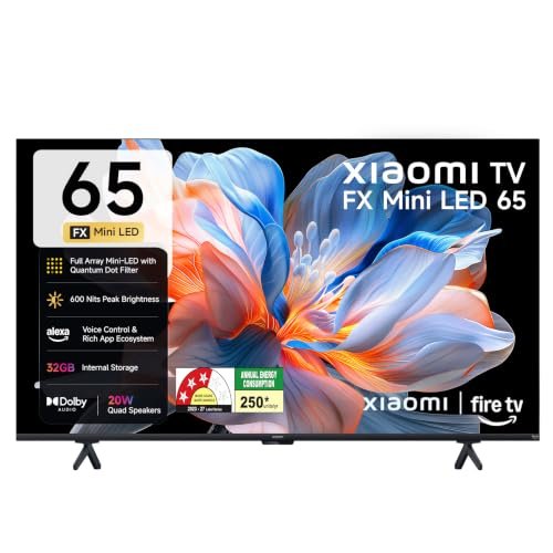 Xiaomi (165 Cm) 65 Inch Fx 4K Qd-Mini Led Smart | Full Array Local Dimming | Hdr10+ | 120Hz Dlg Game Booster | Fire Tv | L65Mc-Fsmin