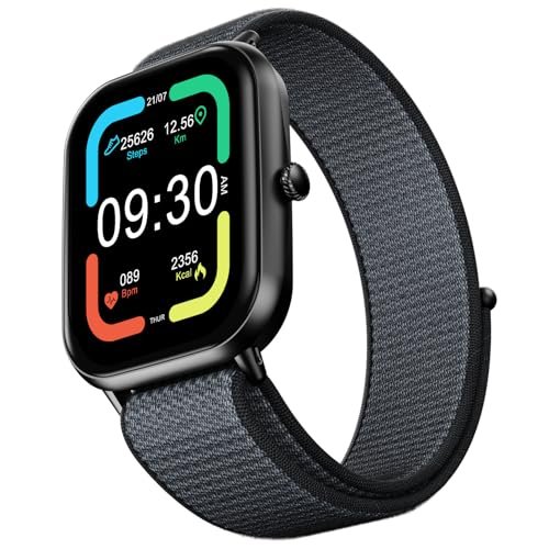 Fire-Boltt Ninja Call Pro Max Nyluxe Smart Watch 2.01″ With Bluetooth Calling, Voice Assistance, Spo2 & Heart Rate Monitor, 120+ Sports Modes, Ip67 Waterproof, Smart Watch For Men & Women – Grey