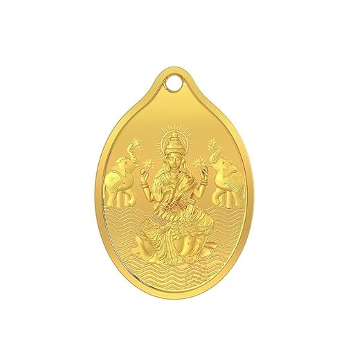 Malabar Gold & Diamonds 24K (999) Gold Coin Pendant 1 Gram |Gold Coin Cum Pendant For Birthday, Wedding, Akshaya Tritiya & Festive Gift, Goddess Laxmi Impression